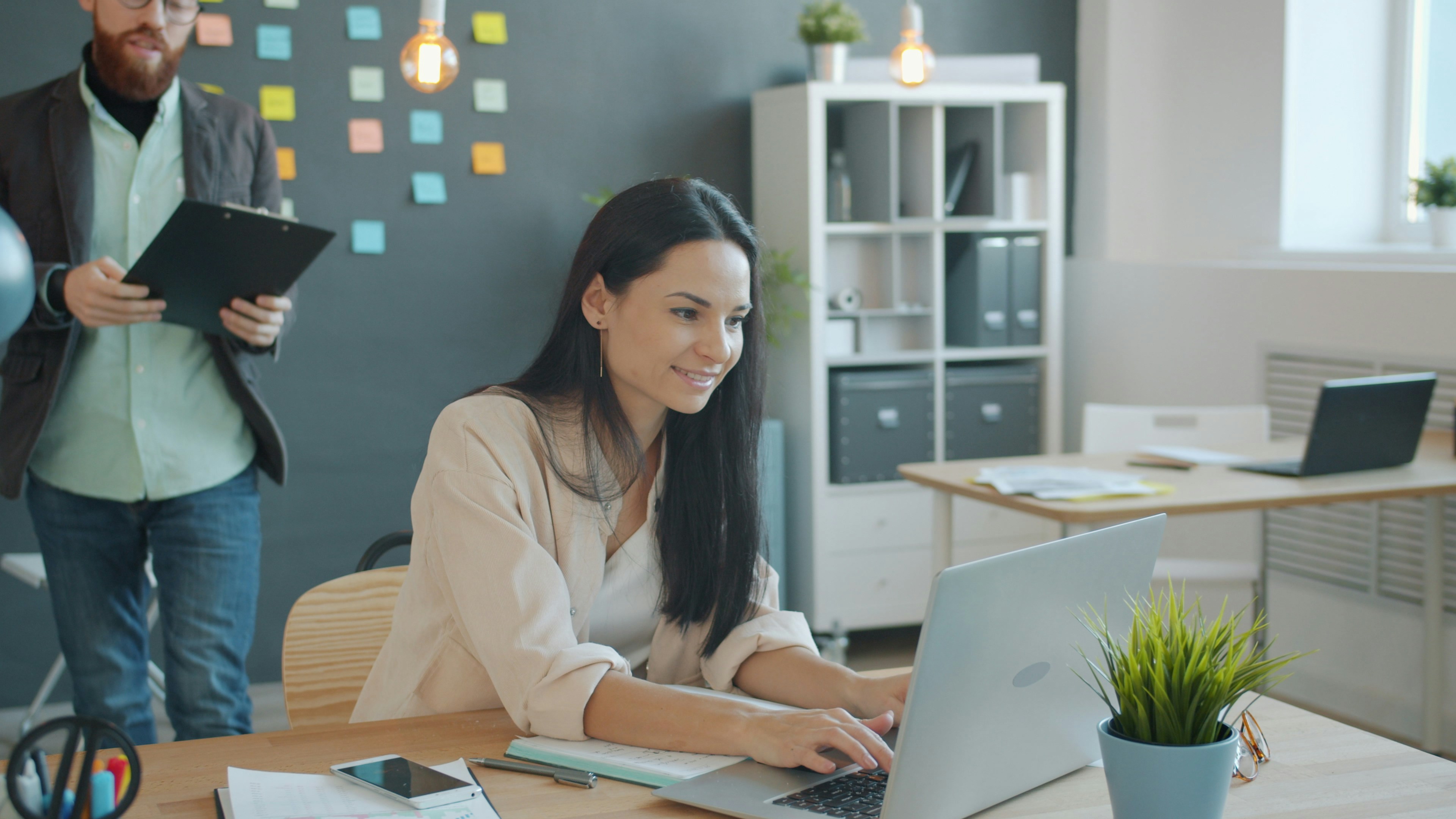 Business professional reviewing documents