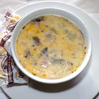 Creamy clam chowder at Waterfront Tavern Bellingham WA