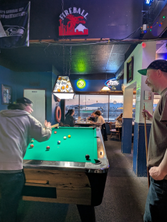 Pool tables at Waterfront Tavern dive bar Bellingham