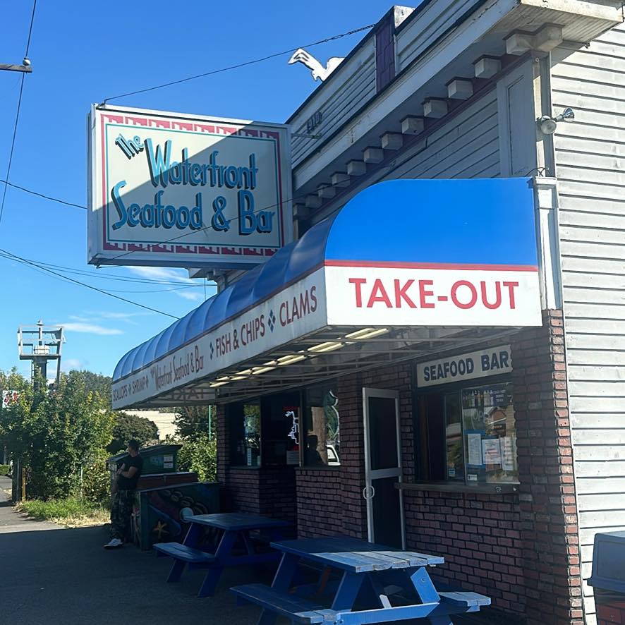 Waterfront Tavern Seafood and Bar storefront on Bellingham Bay waterfront